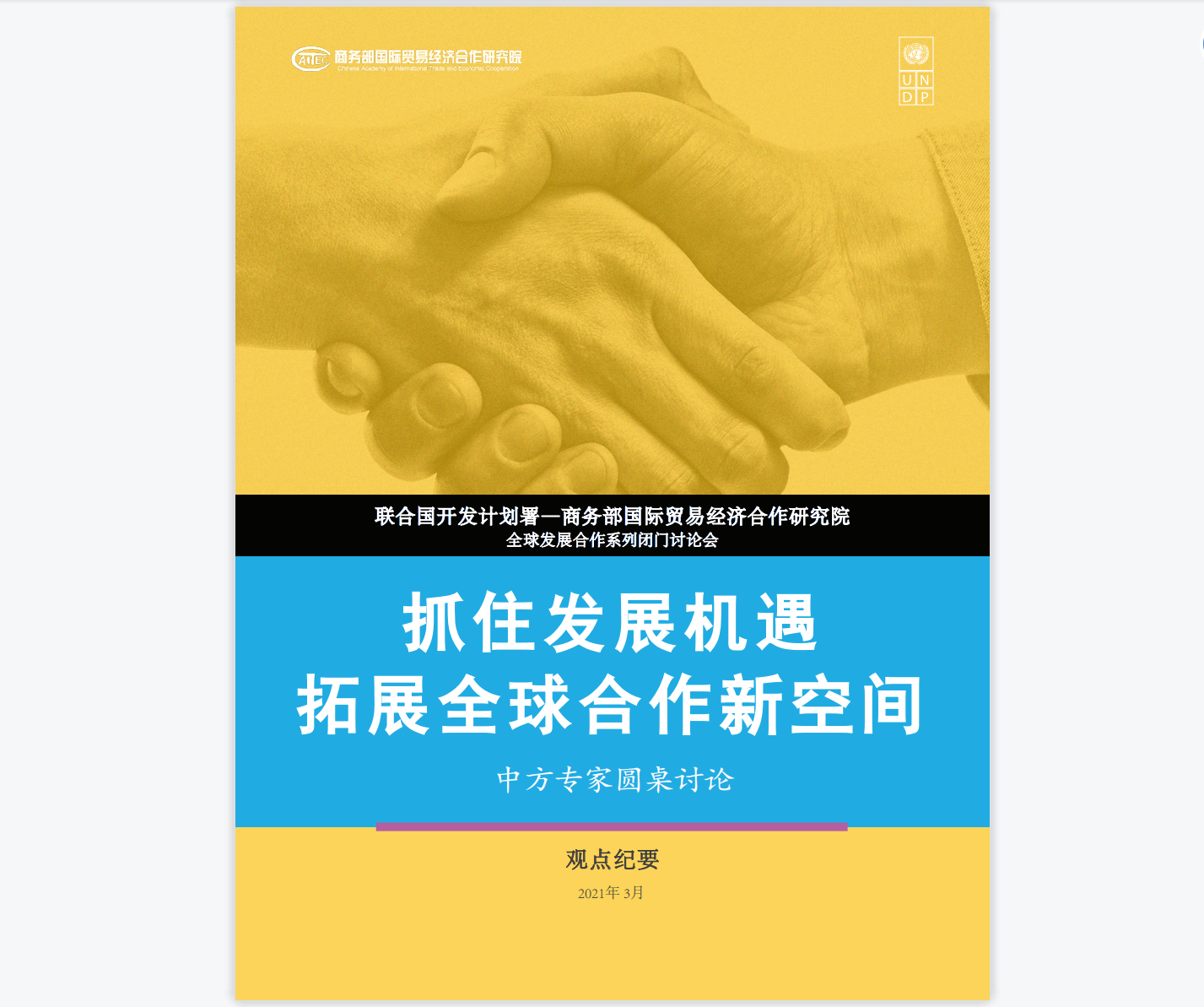 抓住发展机遇，拓展全球合作新空间——观点纪要